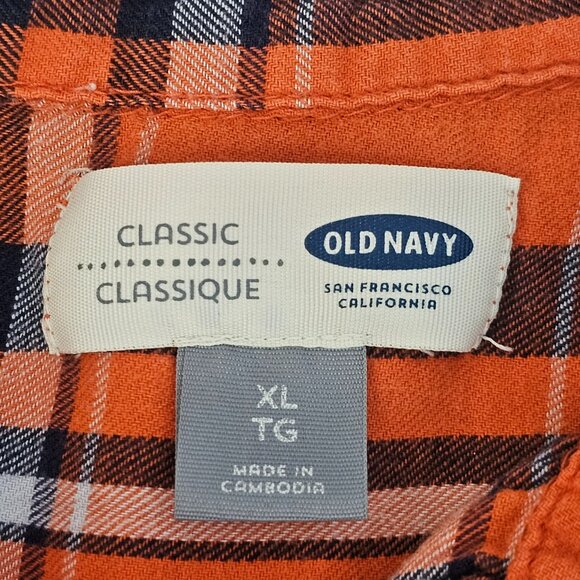 Old Navy Classic Women Plaid Flannel Shirt Long Sleeve Button Up Cowgirl Size XL - Picture 3 of 9